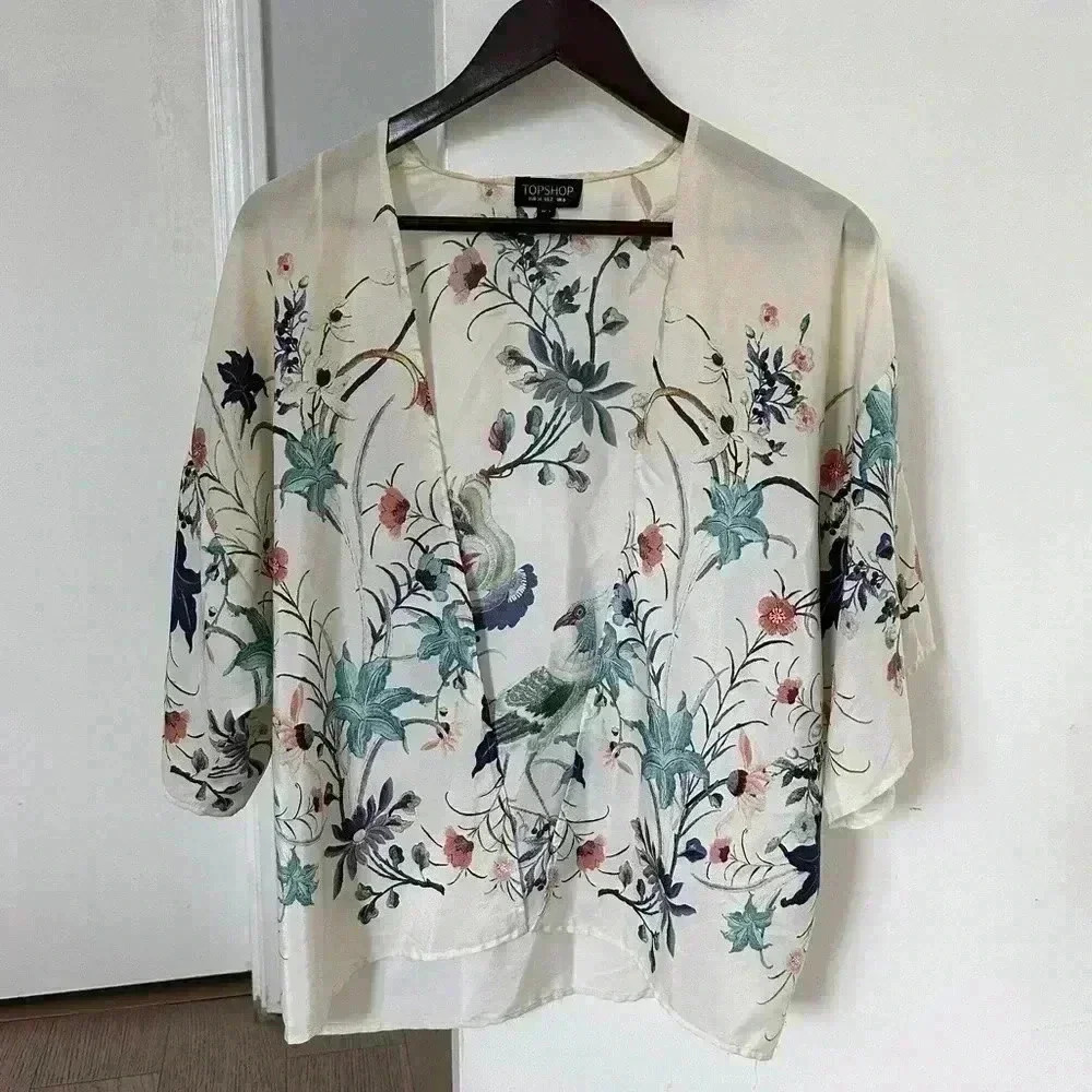 Topshop Floral Kimono Wrap